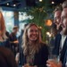 Gæster netværker og hygger sig med drinks – social stemning til en god fest.
